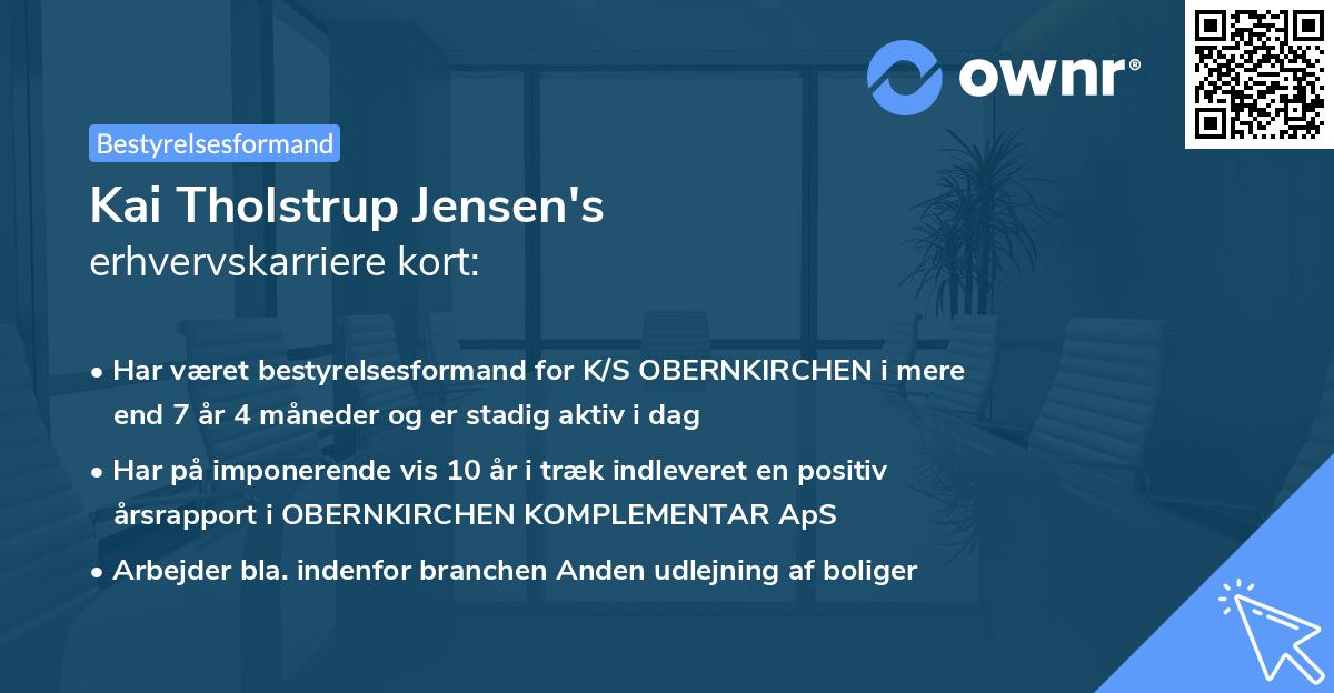 Kai Tholstrup Jensen's erhvervskarriere kort