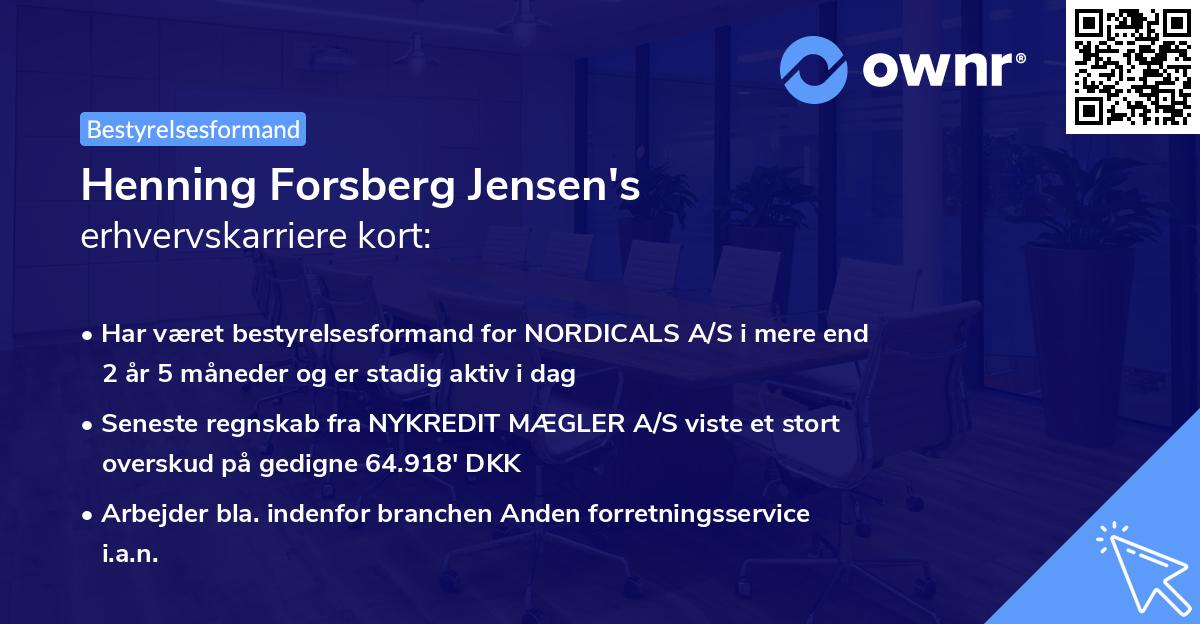 Henning Forsberg Jensen's erhvervskarriere kort