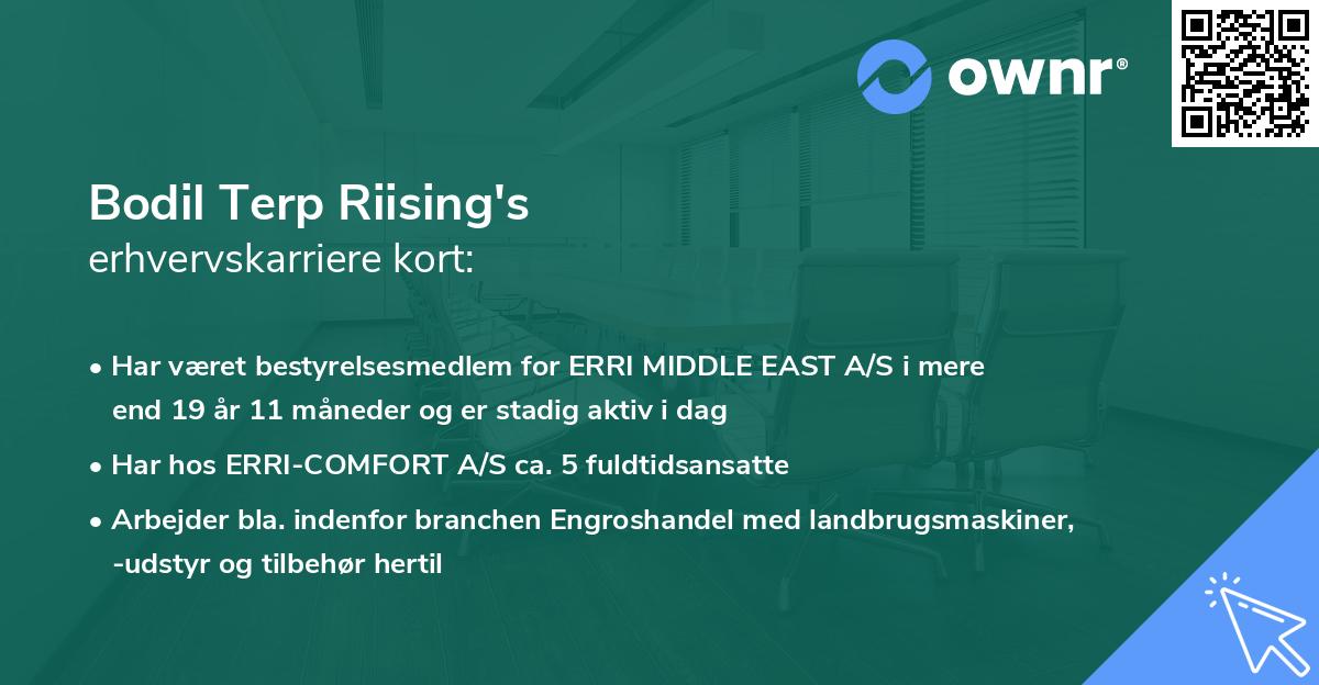 Bodil Terp Riising's erhvervskarriere kort