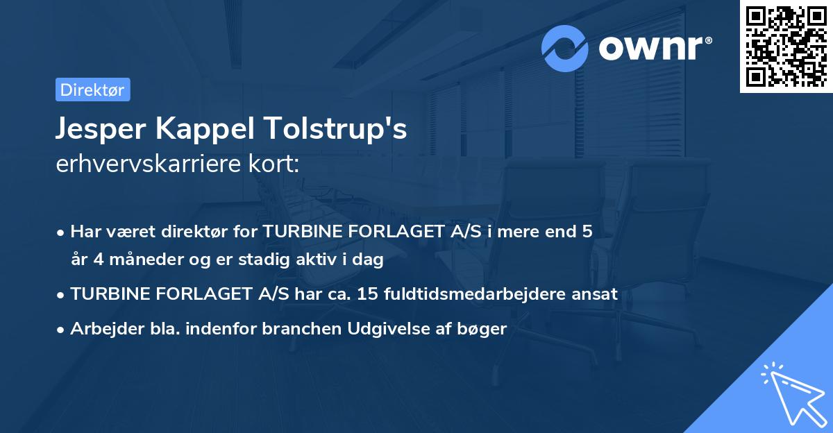 Jesper Kappel Tolstrup's erhvervskarriere kort