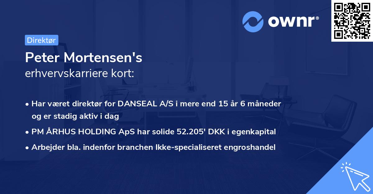 Peter Mortensen's erhvervskarriere kort