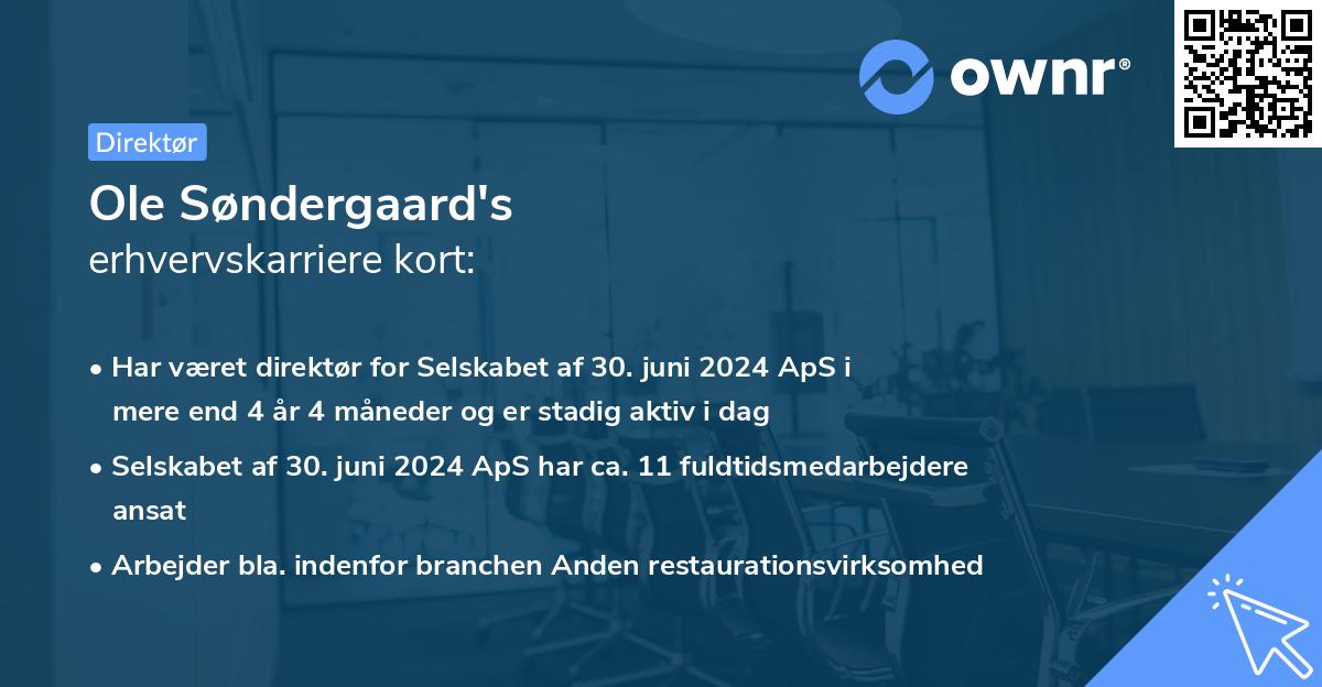 Ole Søndergaard's erhvervskarriere kort