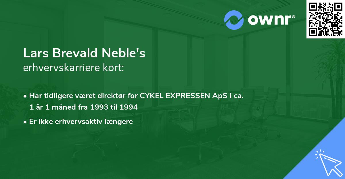 Lars Brevald Neble's erhvervskarriere kort