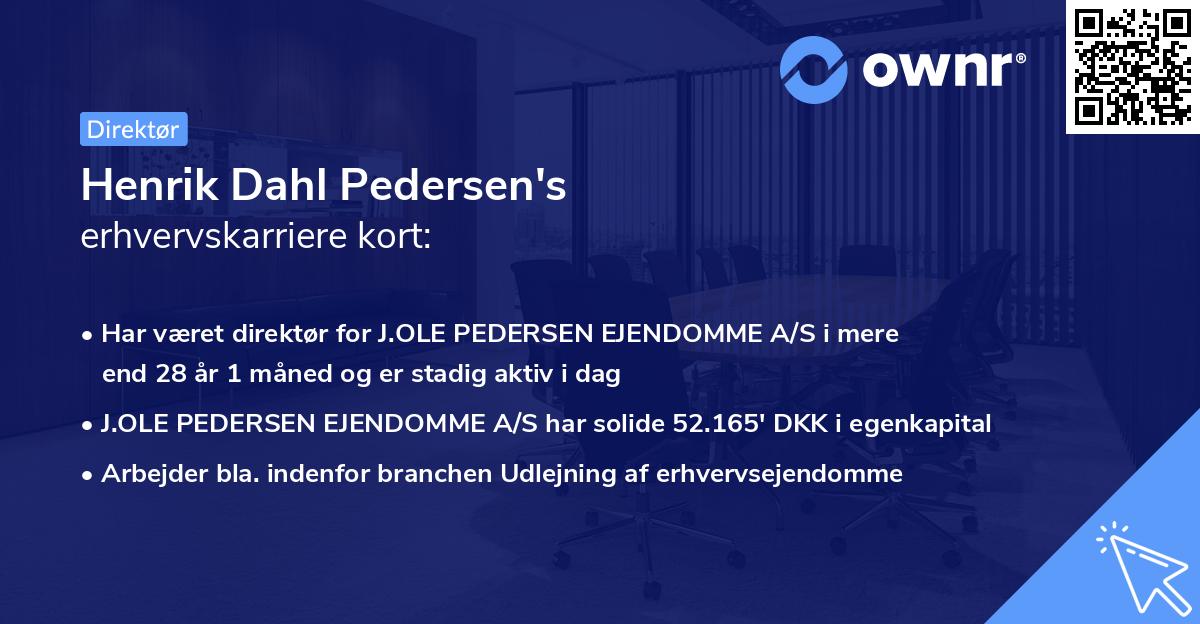 Henrik Dahl Pedersen's erhvervskarriere kort