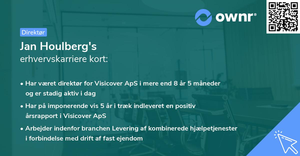Jan Houlberg's erhvervskarriere kort