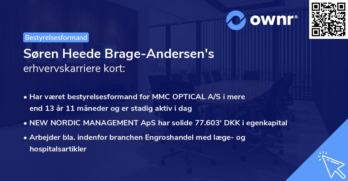 Søren Heede Brage-Andersen's erhvervskarriere kort