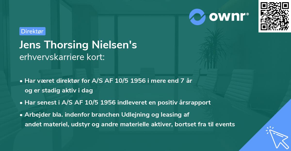 Jens Thorsing Nielsen's erhvervskarriere kort