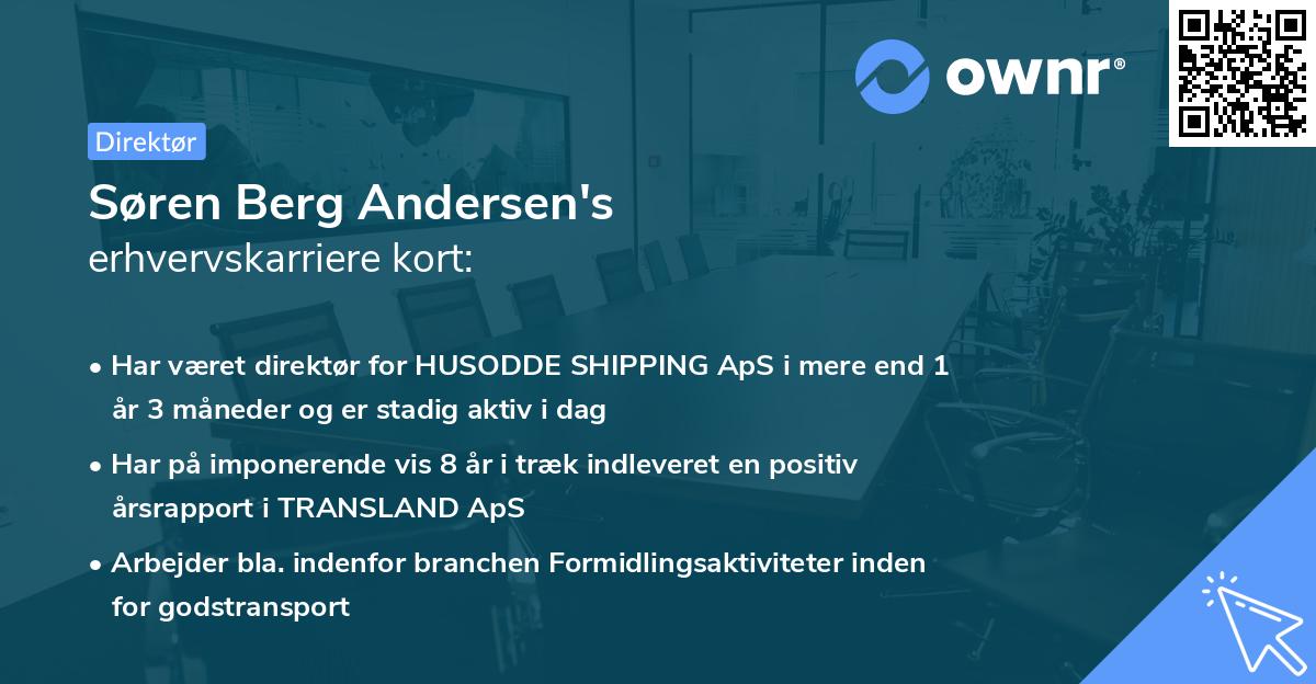 Søren Berg Andersen's erhvervskarriere kort