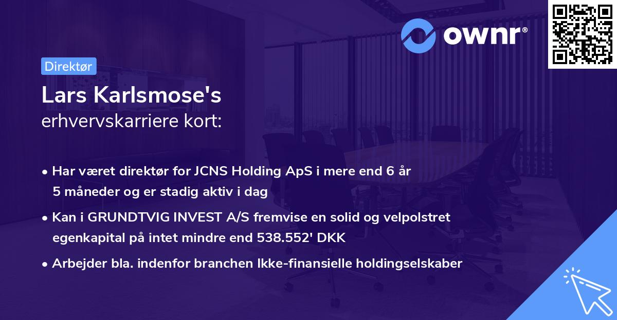 Lars Karlsmose's erhvervskarriere kort