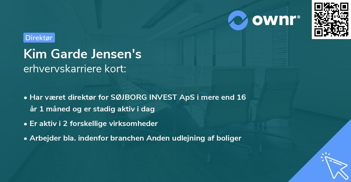 Kim Garde Jensen's erhvervskarriere kort
