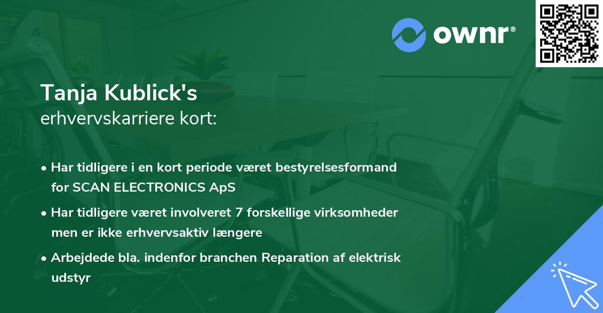 Tanja Kublick's erhvervskarriere kort