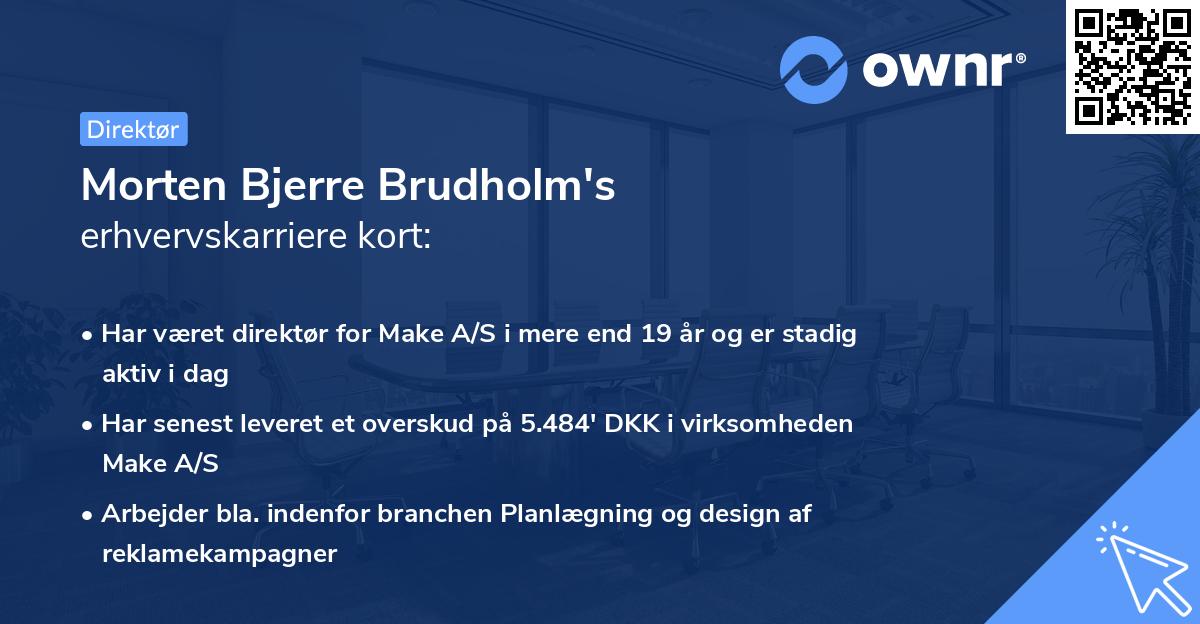 Morten Bjerre Brudholm's erhvervskarriere kort
