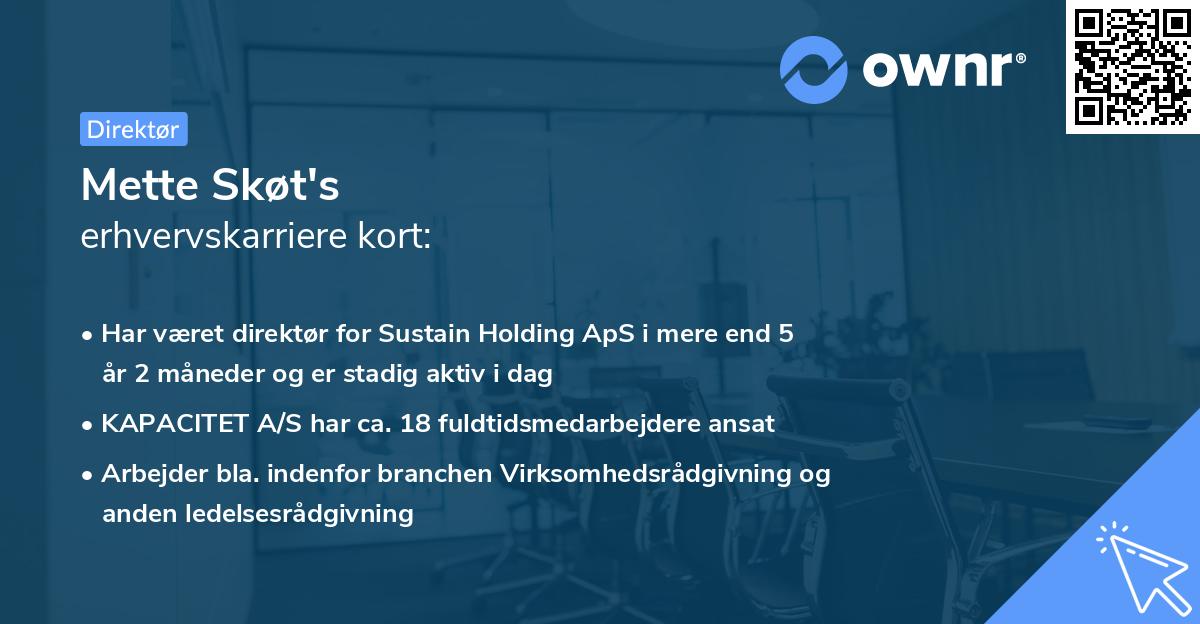 Mette Skøt's erhvervskarriere kort