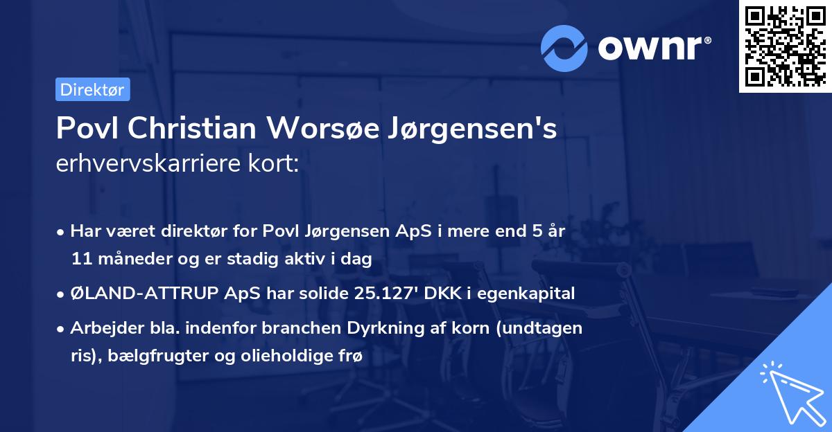 Povl Christian Worsøe Jørgensen's erhvervskarriere kort