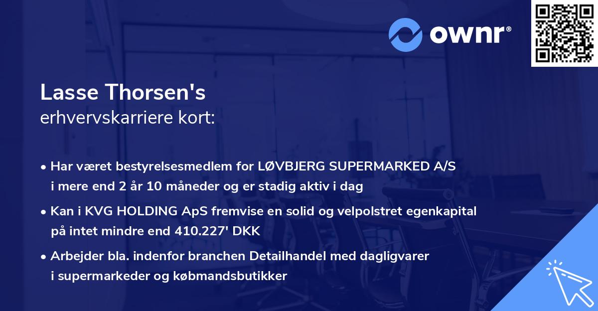 Lasse Thorsen's erhvervskarriere kort