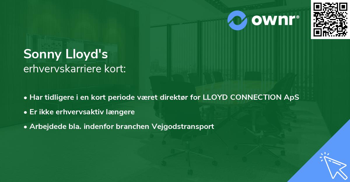 Sonny Lloyd's erhvervskarriere kort