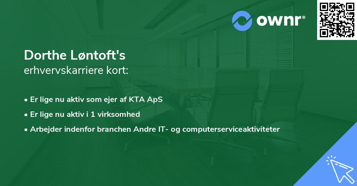 Dorthe Løntoft's erhvervskarriere kort