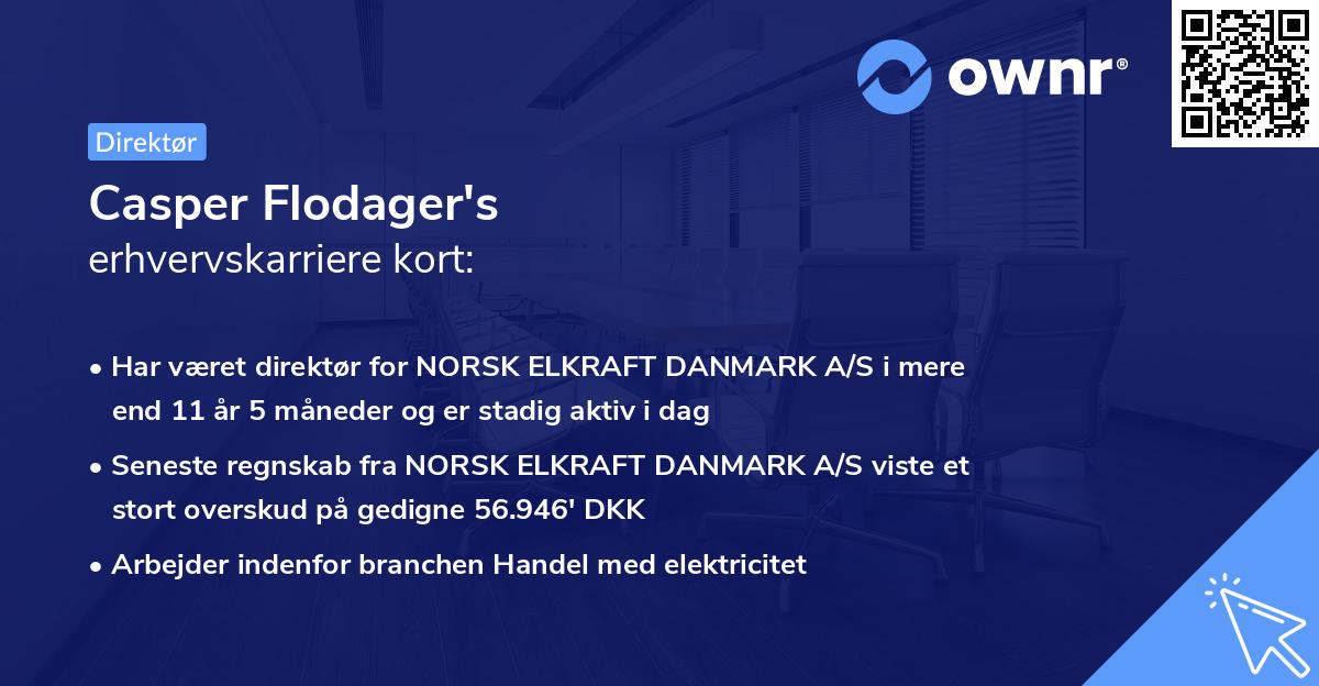 Casper Flodager's erhvervskarriere kort