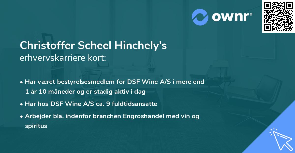 Christoffer Scheel Hinchely's erhvervskarriere kort