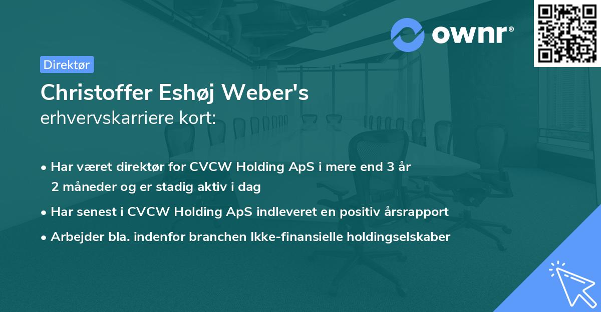 Christoffer Eshøj Weber's erhvervskarriere kort