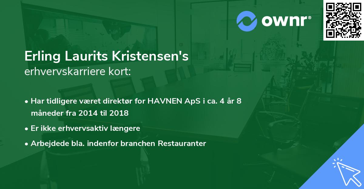 Erling Laurits Kristensen's erhvervskarriere kort