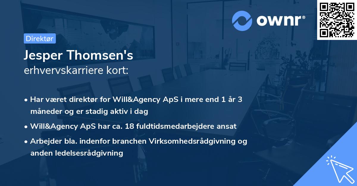 Jesper Thomsen's erhvervskarriere kort
