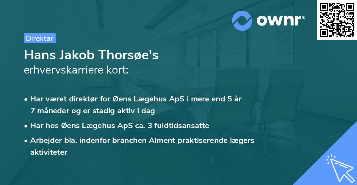 Hans Jakob Thorsøe's erhvervskarriere kort