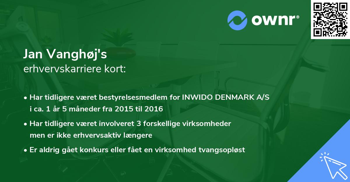 Jan Vanghøj's erhvervskarriere kort