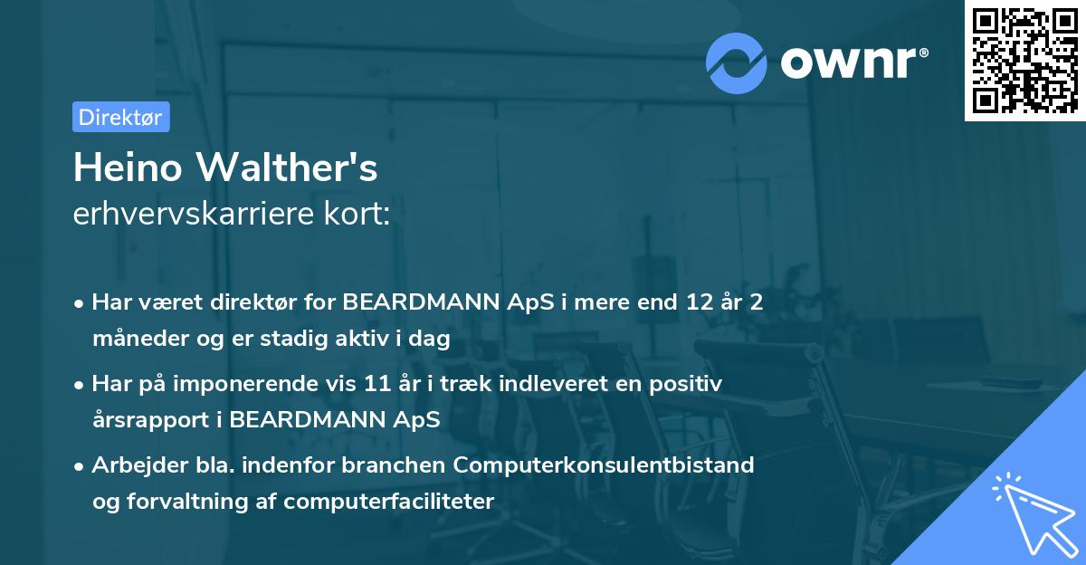 Heino Walther's erhvervskarriere kort