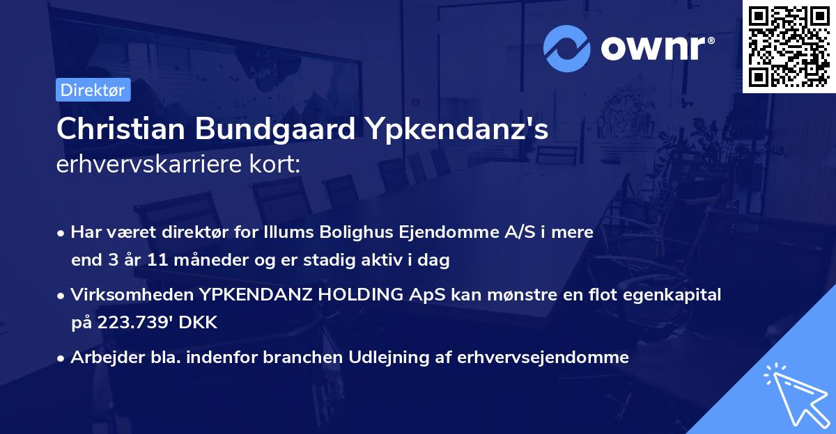 Christian Bundgaard Ypkendanz's erhvervskarriere kort