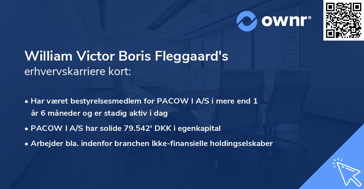 William Victor Boris Fleggaard's erhvervskarriere kort