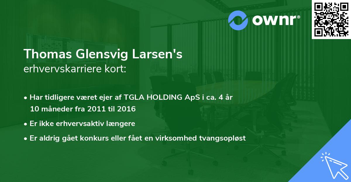 Thomas Glensvig Larsen's erhvervskarriere kort