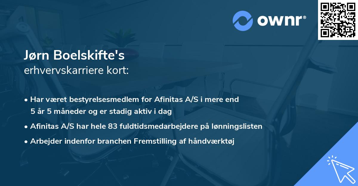 Jørn Boelskifte's erhvervskarriere kort