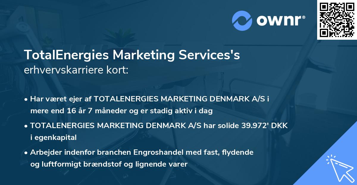 TotalEnergies Marketing Services's erhvervskarriere kort