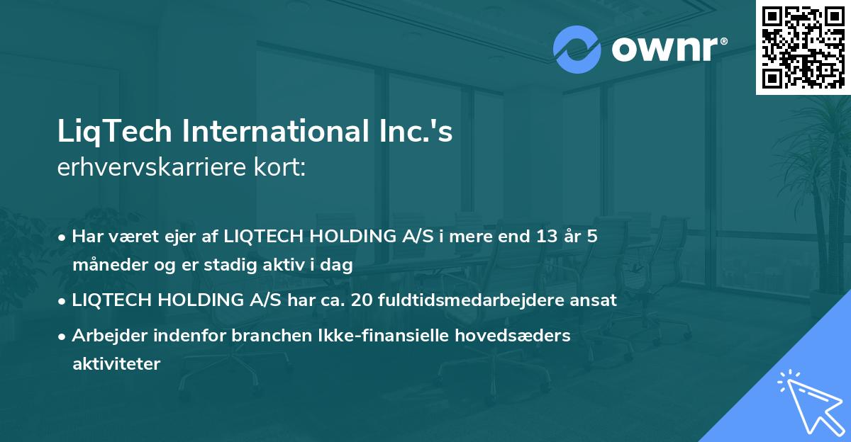 LiqTech International Inc.'s erhvervskarriere kort