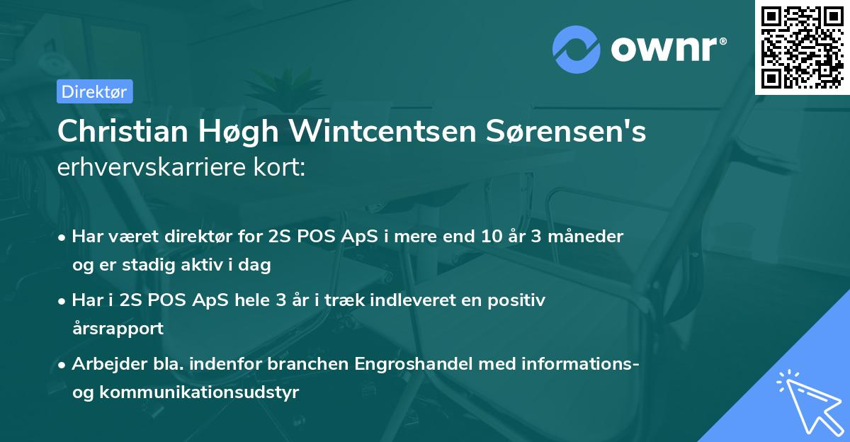 Christian Høgh Wintcentsen Sørensen's erhvervskarriere kort