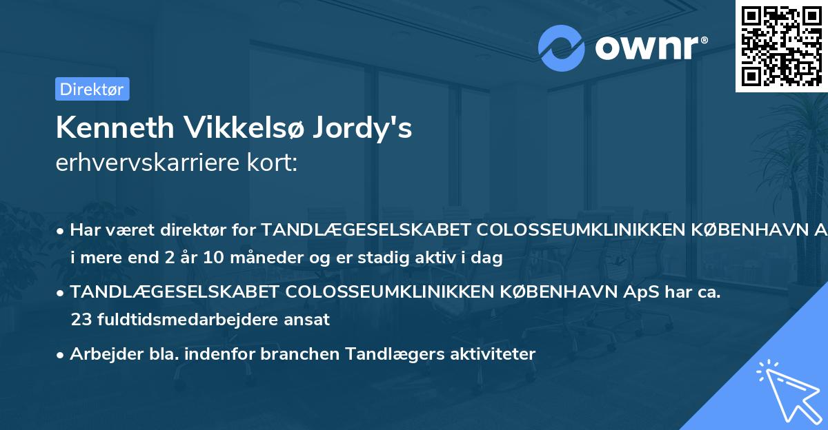 Kenneth Vikkelsø Jordy's erhvervskarriere kort