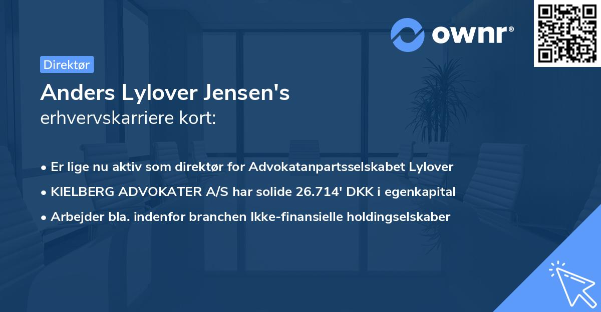 Anders Lylover Jensen's erhvervskarriere kort