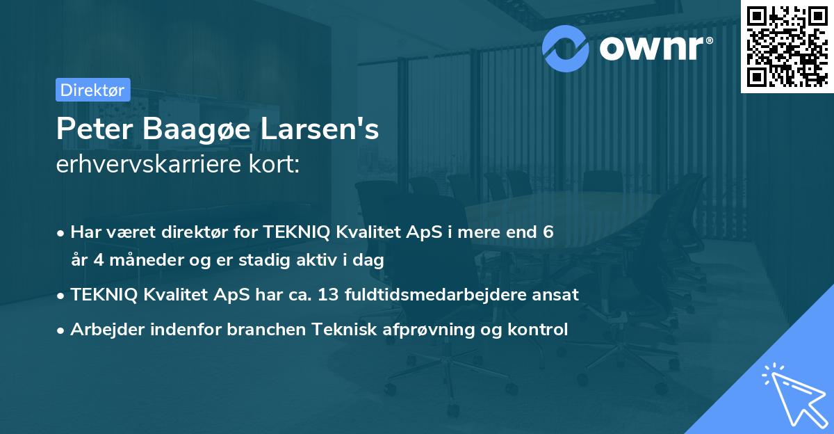 Peter Baagøe Larsen's erhvervskarriere kort
