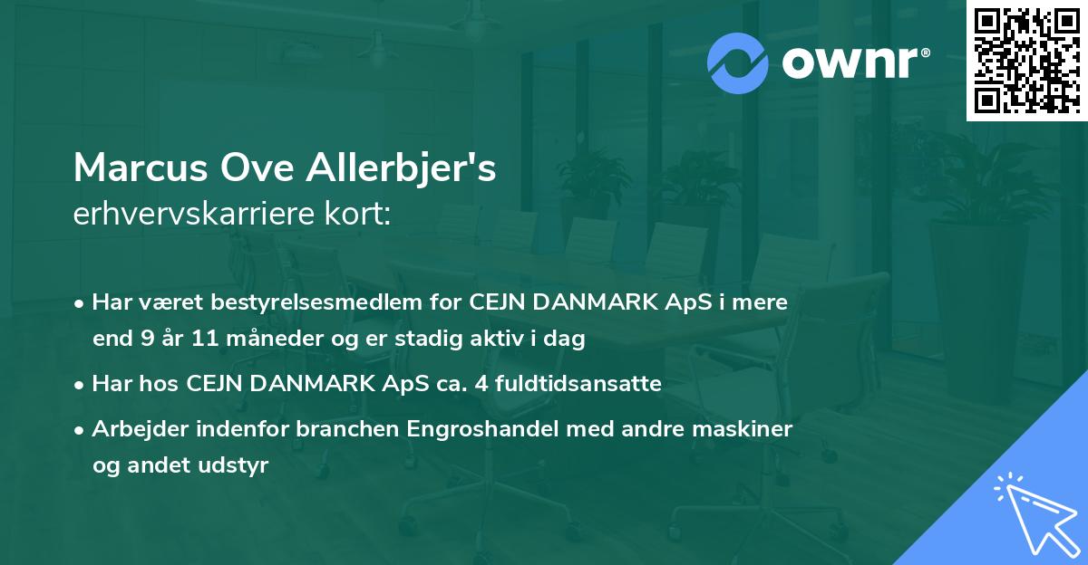 Marcus Ove Allerbjer's erhvervskarriere kort
