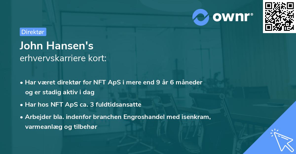 John Hansen's erhvervskarriere kort