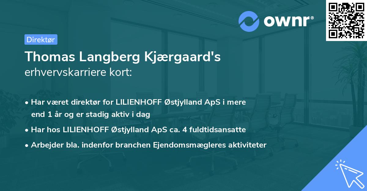 Thomas Langberg Kjærgaard's erhvervskarriere kort