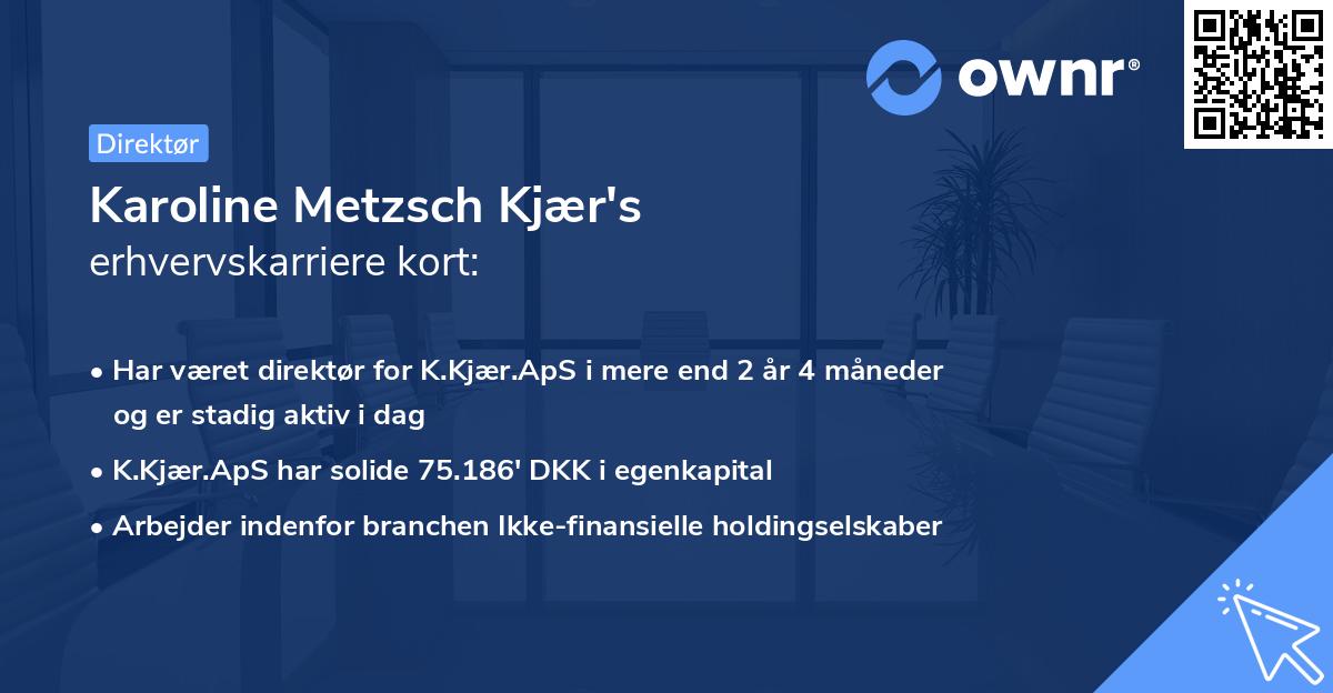 Karoline Metzsch Kjær's erhvervskarriere kort