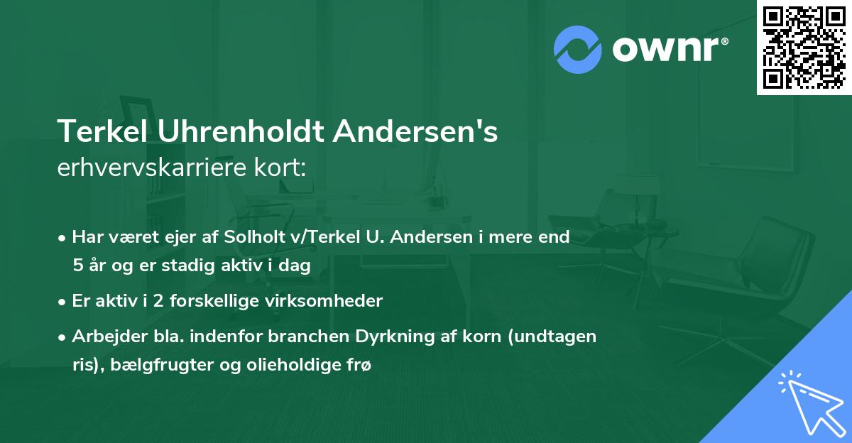 Terkel Uhrenholdt Andersen's erhvervskarriere kort