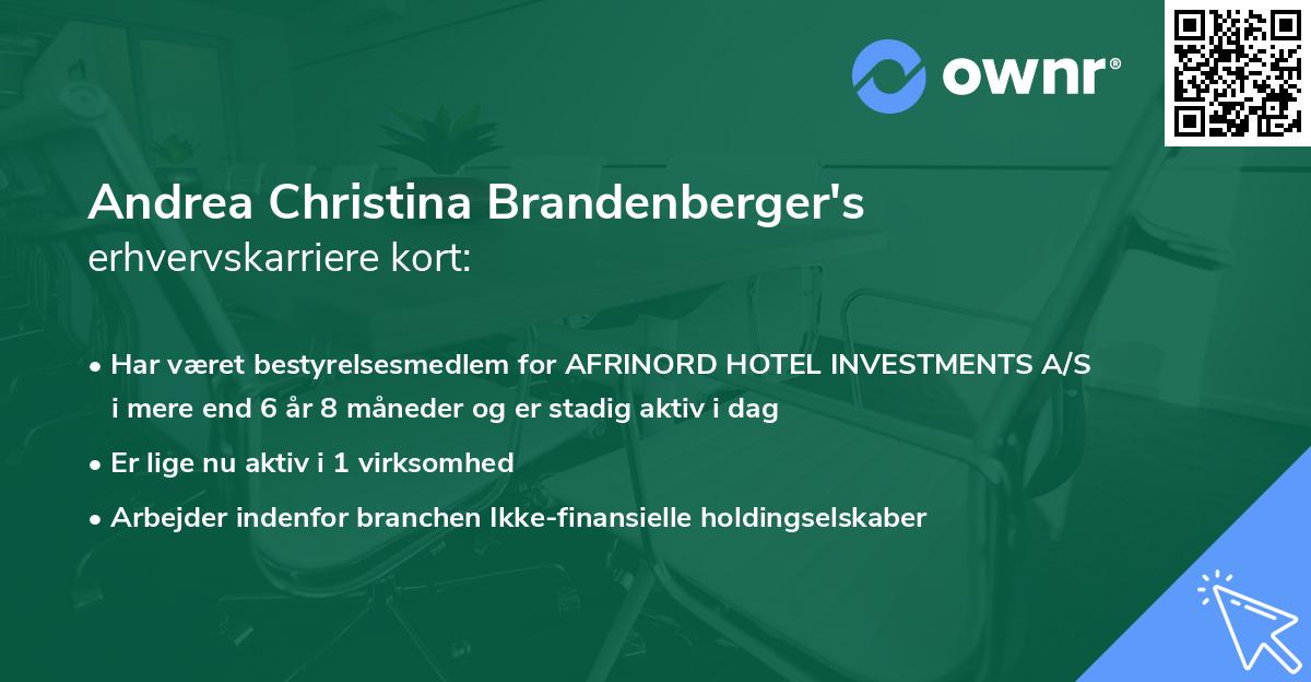 Andrea Christina Brandenberger's erhvervskarriere kort