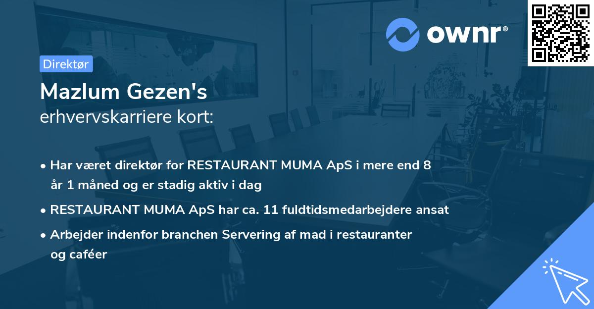 Mazlum Gezen's erhvervskarriere kort