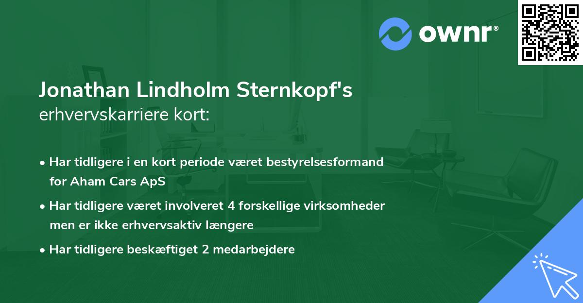 Jonathan Lindholm Sternkopf's erhvervskarriere kort