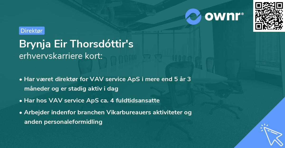 Brynja Eir Thorsdóttir's erhvervskarriere kort