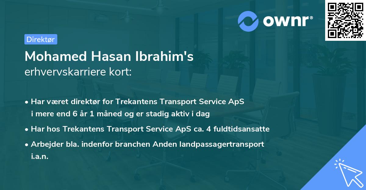 Mohamed Hasan Ibrahim's erhvervskarriere kort