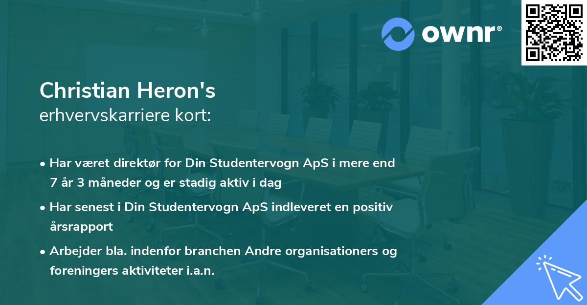 Christian Heron's erhvervskarriere kort